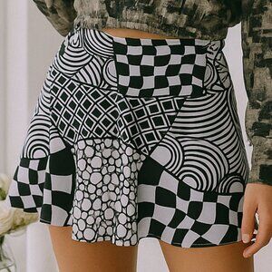 Lacoa Women's Black White Athletic Tennis Golf Pickleball Sporty Dance Skirt